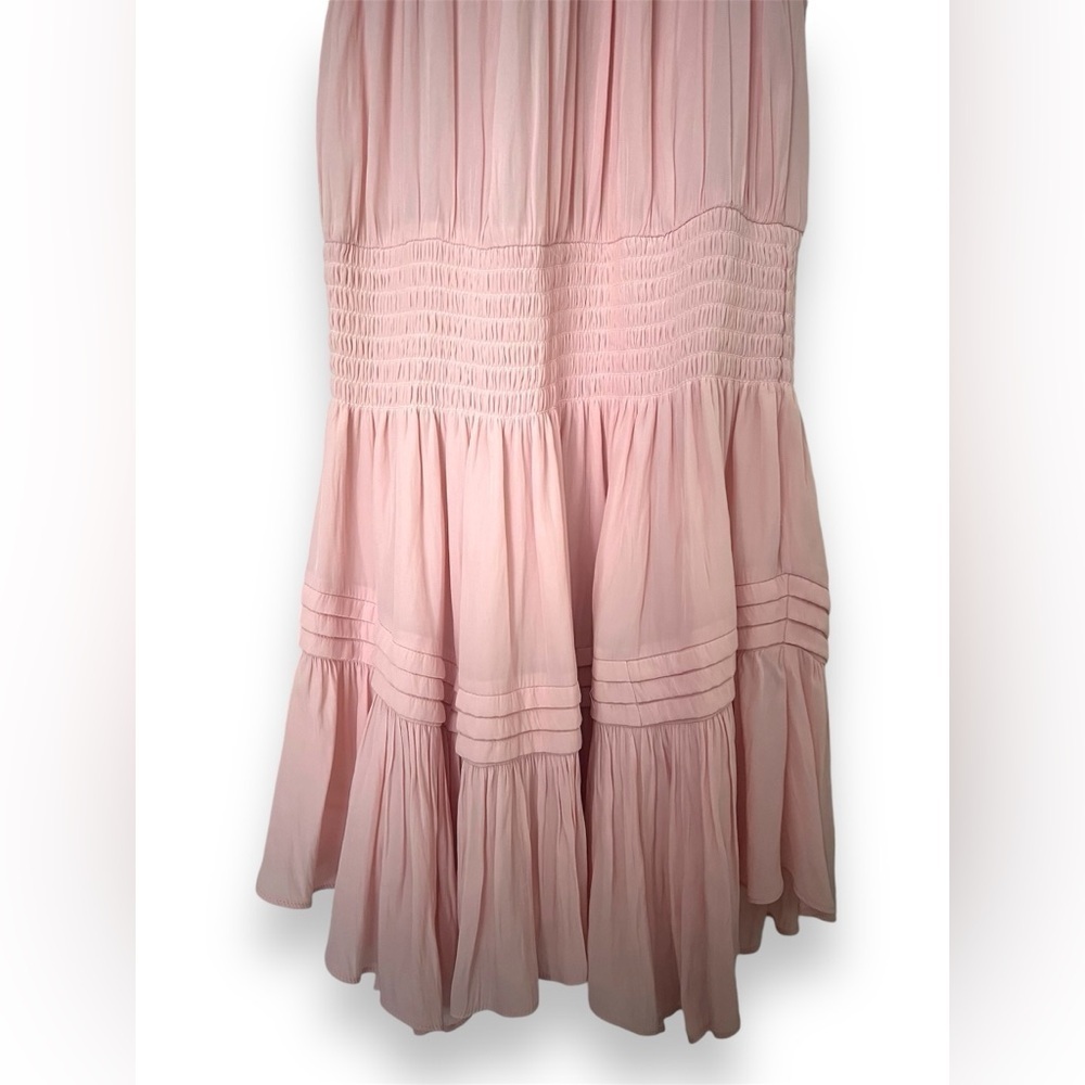 Ramy Brook Pink Maxi Dress with Cream Crochet Straps - Picture 3 of 8